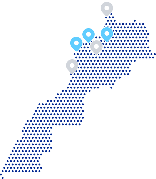 Map of Morocco showing cities served by KARVYX